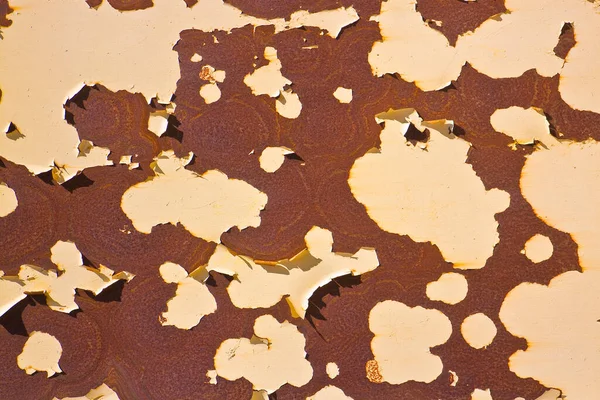 Old Rusty Metal Plate Paint Coming Front View — Stock Photo, Image