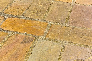 Tipik bir İtalyan terasotta zemininin detayları. 