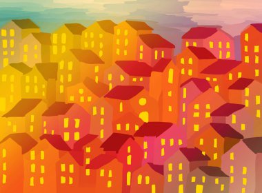 Abstract city inspired by the old italian towns - I'm the copyright owner of the graffiti images used in this picture