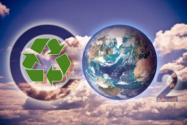 Recovery Recycling Carbon Dioxide Co2 Atmosphere Concept Nasa Planet Earth — Fotografia de Stock