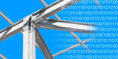 Metal yapıların hesaplanması - galvanize precast çelik yapı, sütunlar, çelik kirişler, cıvatalar ve ikili kod ile