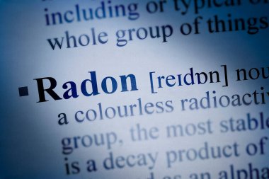 Tehlikeli doğal radon gazının sözlük tanımı - Sahte sözlük kavramı