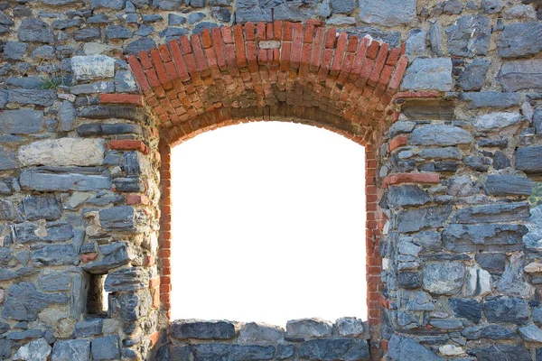 Порожній Вигляд Простір Старого Кам Яного Вікна Концепція Простором Копіювання — стокове фото