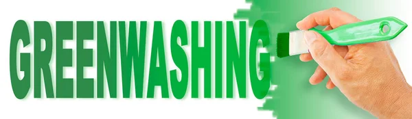 Concetto Greenwashing Con Disegno Mano Bianco — Foto Stock