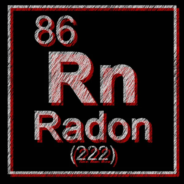 Radon Gas Text Design Concept Dangerous Noble Radioactive Gas Symbol — Stockfoto
