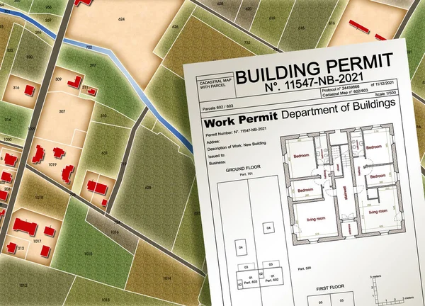 Imaginary General Urban Plan Buildings Permit Rural Areas Concept Image — Stock Photo, Image