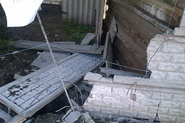 Háború Ukrajnában Civilek Házai Elpusztultak — Stock Fotó