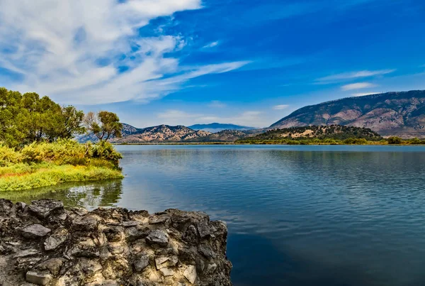 Butrint Jezero Slaná Laguna Krásný Letní Výhled Národního Parku Butrint Stock Fotografie