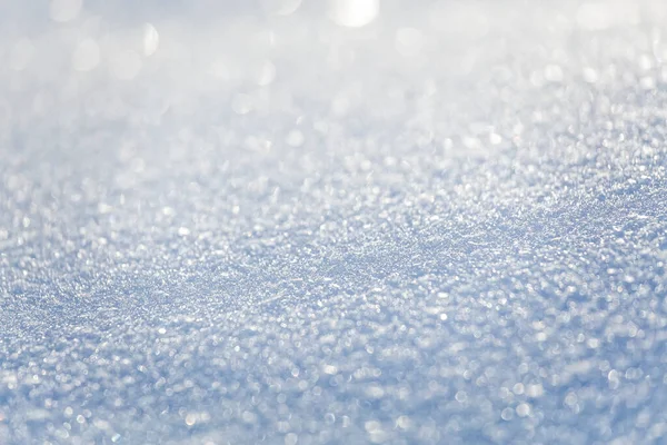 Close Macro Fotografie Textuur Van Sprankelende Frisse Witte Sneeuw Met — Stockfoto