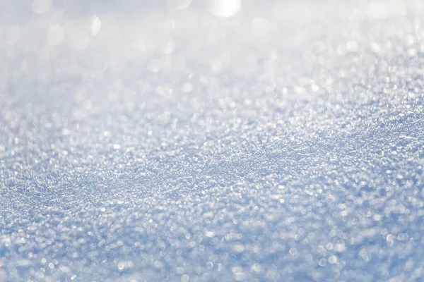 Detailní Makro Fotografie Textury Jiskřícího Čerstvého Bílého Sněhu Světle Modrým Royalty Free Stock Obrázky