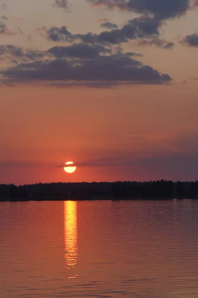 Sonnenuntergang Auf Dem See — Stockfoto