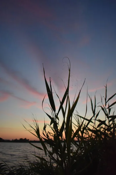 Pôr Sol Sobre Lago — Fotografia de Stock