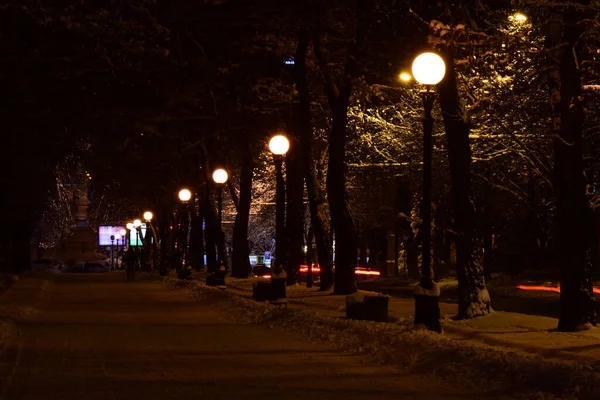 Traffic Night Winter — Foto de Stock