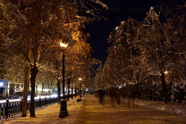 Traffic Night Winter — Fotografia de Stock