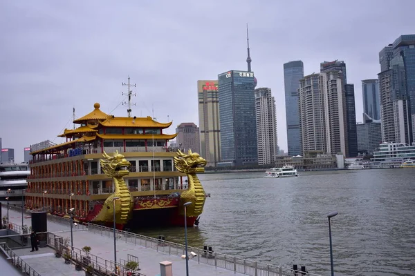 Řeka Huangpu Šanghaji — Stock fotografie