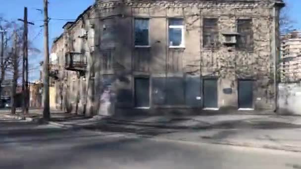 Dnipro Stad Efter Siren Ljudbild Från Rörlig Bil — Stockvideo