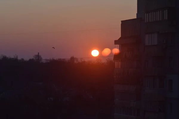 Восход Солнца Городе — стоковое фото