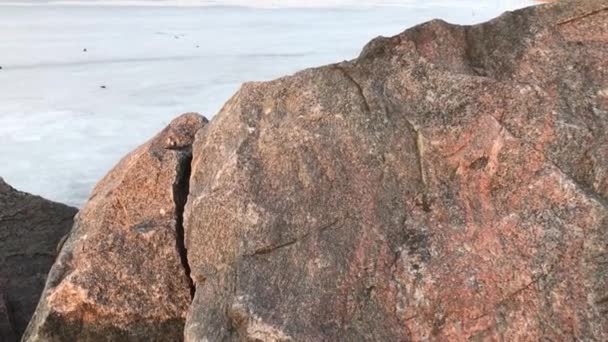 Piedras Granito Río Helado — Vídeo de stock
