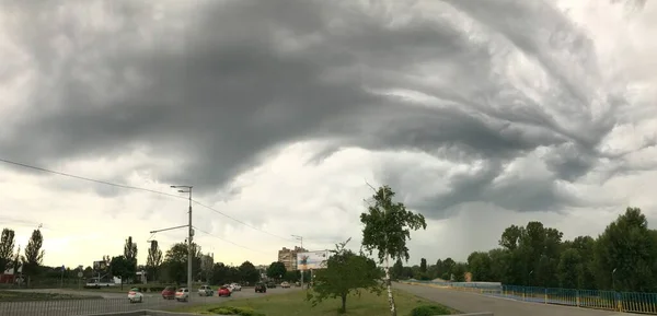 Ciel Orageux Sur Rivière Dnipro — Photo