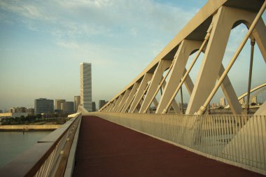 Şangay 'daki Huangpu nehri üzerindeki köprü.