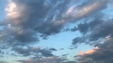 Sunset cloudy sky in spring Ukraine time lapse