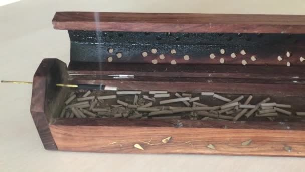 Sandalwood Smoke Incense Holder — Video Stock