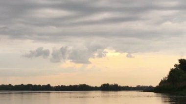 Stormy sky over the Dnipro river