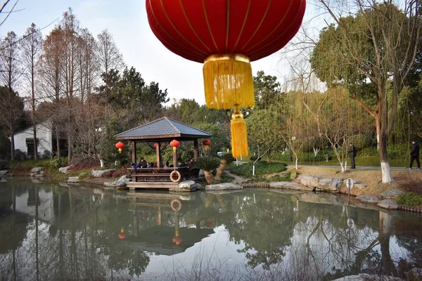 Lanterne Chinoise Dans Parc Shanghai — Photo