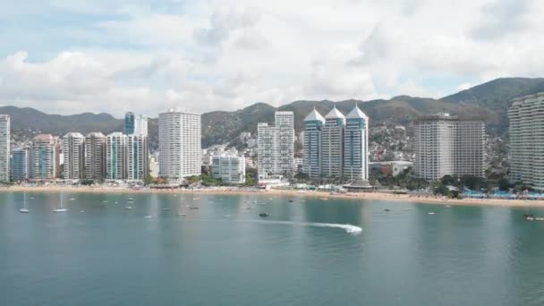 Piękny Widok Plażę Widok Lotu Ptaka Plażę Plaża Acapulco Widziana — Wideo stockowe
