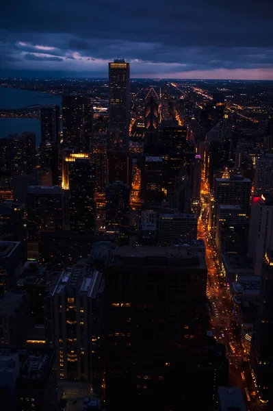 Chicago Illinois Eua Outubro 2020 Edifícios Chicago Noite — Fotografia de Stock