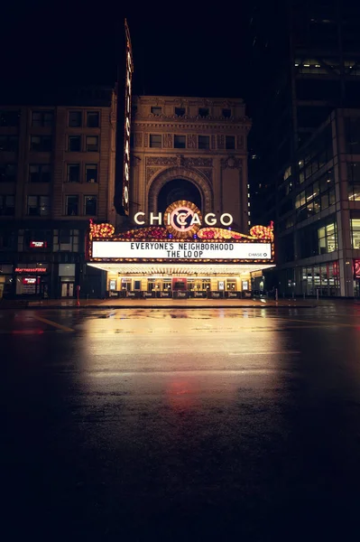Chicago Illinois Usa October 2020 Chicago Theater Poster Night — Fotografia de Stock