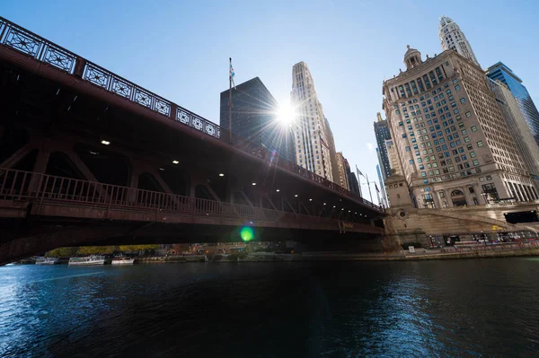 Chicago Illinois Usa 2020 Október Chicago Épületek Alkonyatkor Chicago Város — Stock Fotó