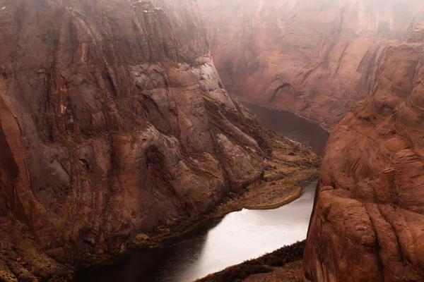 Arizona Horseshoe Bend Colorado Nun Büyük Kanyonu Nun Kırmızımsı Manzarası — Stok fotoğraf