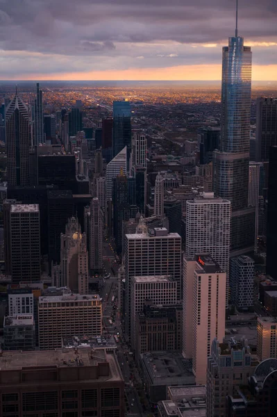 Chicago Illinois Estados Unidos Octubre 2020 Edificios Chicago Atardecer Ciudad —  Fotos de Stock