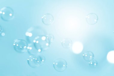 Güzel Şeffaf Mavi Sabun Kabarcıkları Arkaplanı