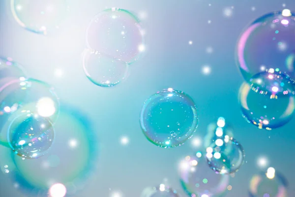 Schöne Bunte Transparente Seifenblasen Hintergrund — Stockfoto