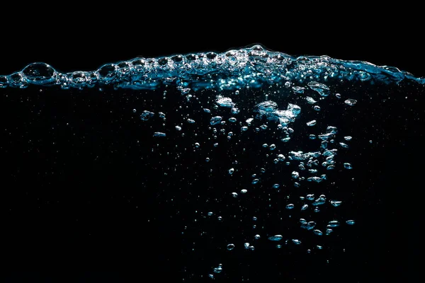 Water Surface Ripple Bubbles Float Black Background — Stock Photo, Image