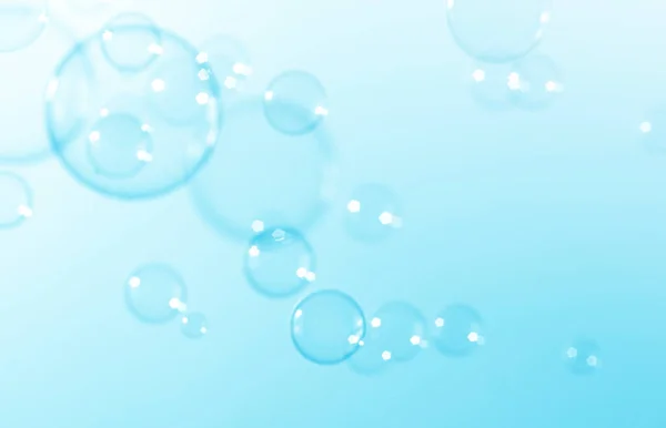 Transparent Blue Soap Bubbles Floating Texture Background — Stock Photo, Image