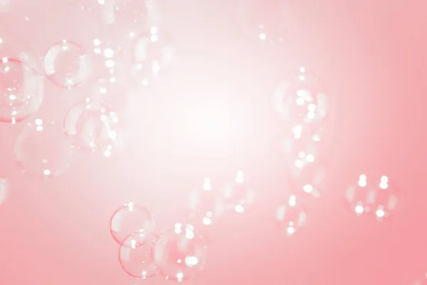 Fundo Textura Bolhas Sabão Transparente Brilhante Rosa Bonito Sabão Sud — Fotografia de Stock