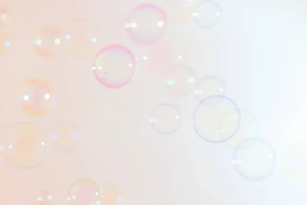 Colorful Transparent Soap Bubbles Texture Background Soap Sud Bubbles Water — Stockfoto