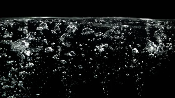 Burbujas Agua Flotan Sobre Fondo Negro — Foto de Stock