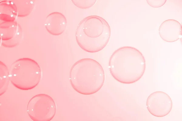 Abstract Prachtige Transparante Roze Zeepbellen Achtergrond Zeepsud Bubbels Water — Stockfoto