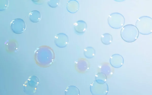 Abstract Beautiful Soap Bubbles Floating in The Air. Soap Sud Bubbles Water