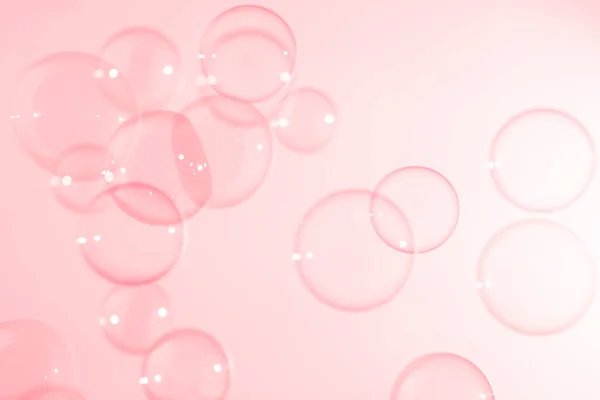 Abstrakt Vacker Transparent Rosa Tvål Bubblor Bakgrund Tvål Sud Bubbles — Stockfoto