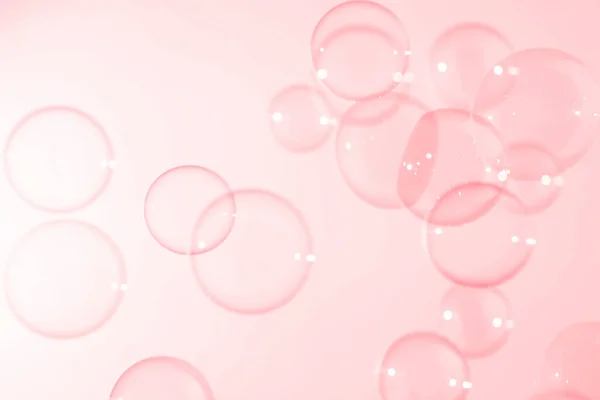 Abstract Beautiful Pink Soap Bubbles Background. Soap Sud Bubbles Water.