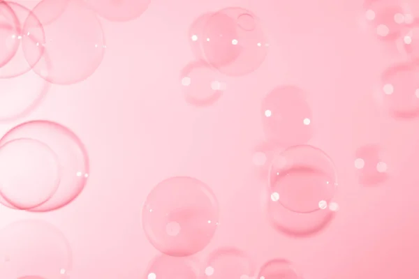 Αφηρημένη Όμορφο Διαφανές Ροζ Σαπούνι Φυσαλίδες Φόντο Soap Sud Φυσαλίδες — Φωτογραφία Αρχείου