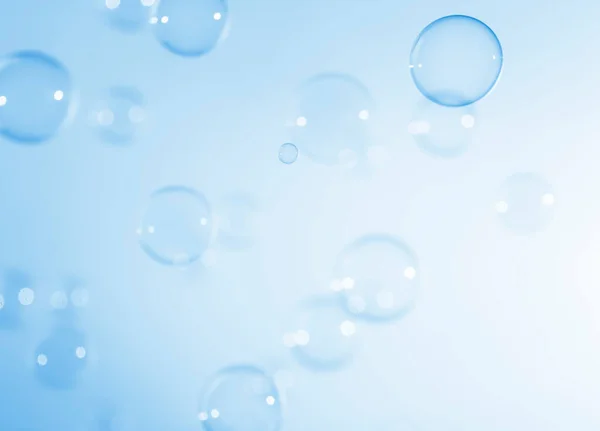 Abstract Beautiful Transparent Blue Soap Bubbles Background Soap Sud Bubbles — Stock Photo, Image