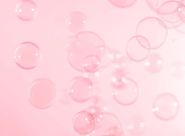 Abstract Beautiful Pink Soap Bubbles Fundo Sabão Sud Bolhas Água — Fotografia de Stock