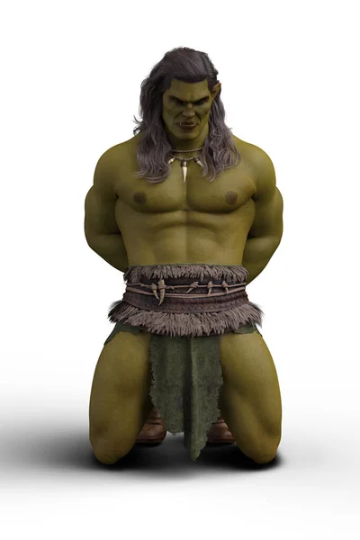 Handsome Shirtless Orc Monster Man — Stock Photo, Image