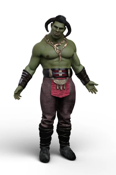 Handsome Shirtless Orc Monster Man — Stock Photo, Image